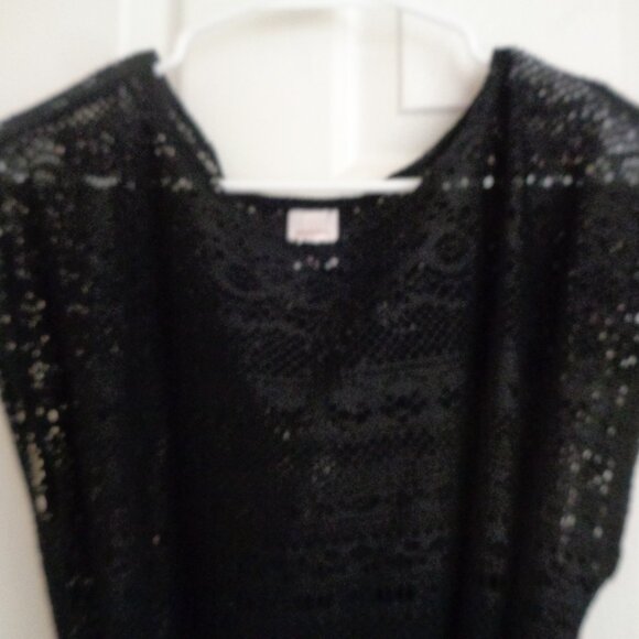 Merona Black Mesh Woman's Beach Swimsuit Coverup Size Medium - Picture 2 of 4